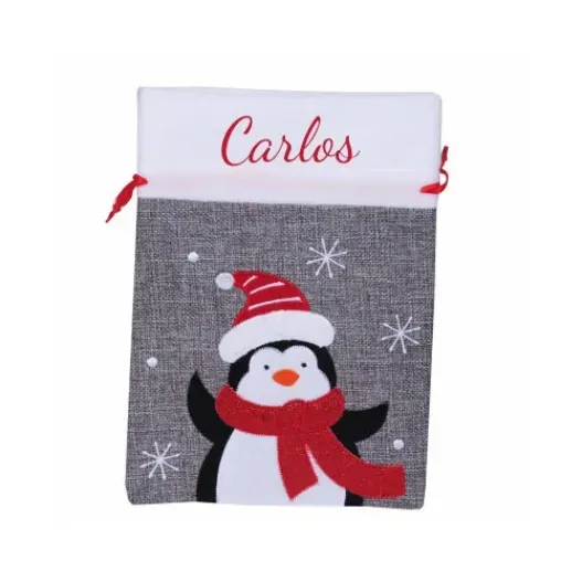 Bolsa regalo de Navidad bordada (Vista alternativa)