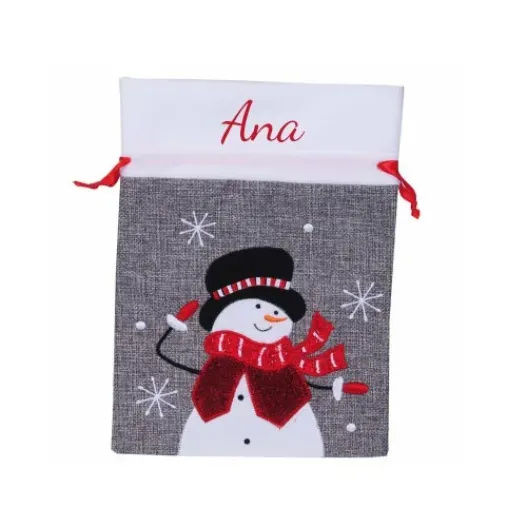 Bolsa regalo de Navidad bordada (Detalle de presentación)