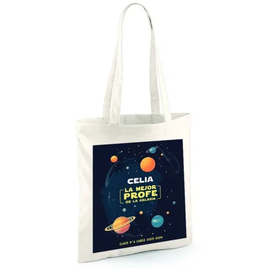 Bolsa tote BIO personalizada 'Mejor Profe de la Galaxia' (Vista alternativa)