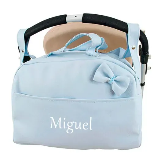 Bolso para carrito beb&eacute; con nombre bordado