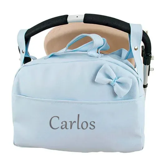 Bolso para carrito beb&eacute; con nombre bordado (Detalle de presentación)