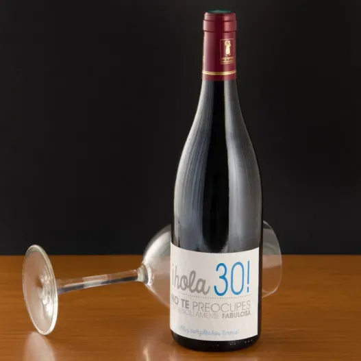 Botella de vino 30 cumplea&ntilde;os (Vista alternativa)