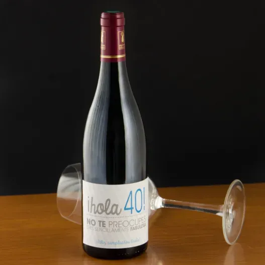 Botella de vino 40 cumplea&ntilde;os (Vista alternativa)