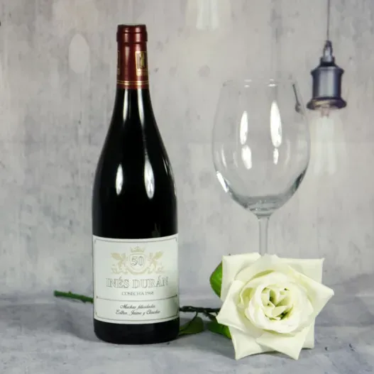 Botella de vino para 50 cumplea&ntilde;os (Vista alternativa)