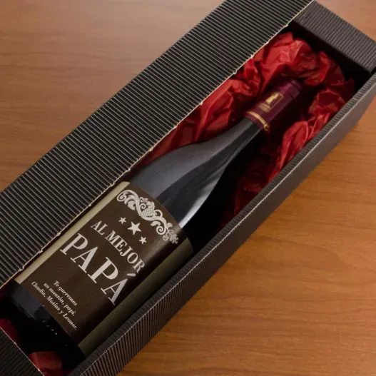 Botella de vino al mejor Pap&aacute; (Idea de regalo original)