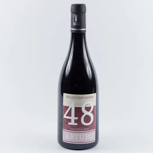 Botella de vino con etiqueta especial a&ntilde;os (Idea de regalo original)