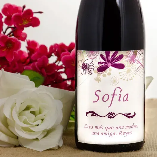 Botella de vino D&iacute;a de la Madre