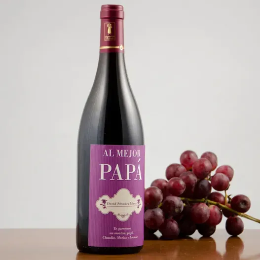 Botella de vino El mejor Pap&aacute; (Idea de regalo original)