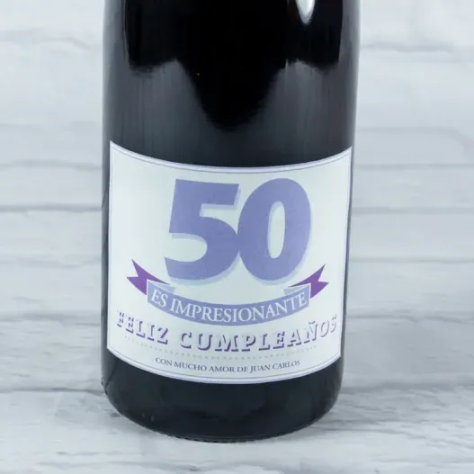 Botella de vino especial 40 a&ntilde;os