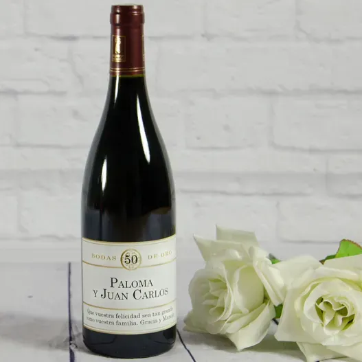 Botella de vino especial Bodas de Oro (Foto de catálogo)