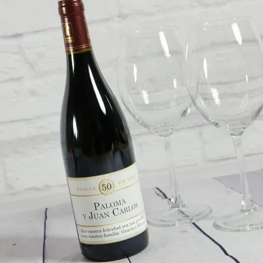 Botella de vino especial Bodas de Oro (Vista alternativa)
