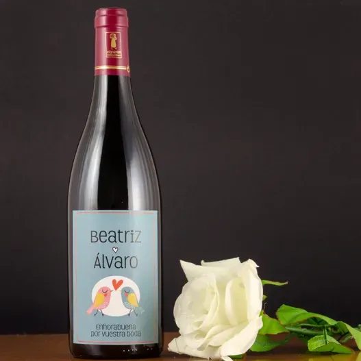 Botella de vino especial novios (Vista alternativa)