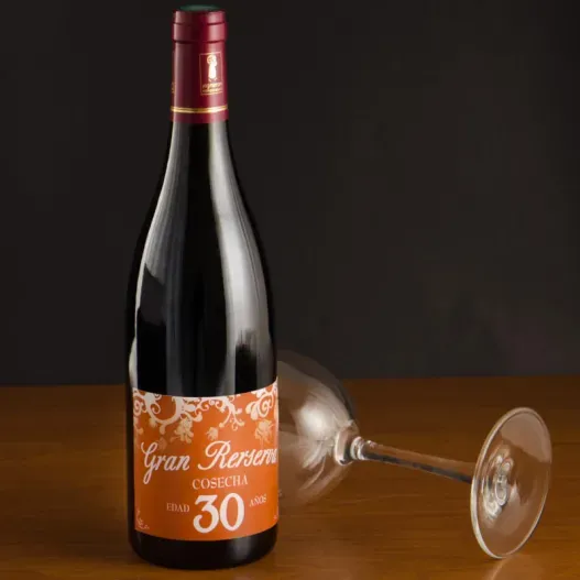 Botella de vino etiqueta 30 cumplea&ntilde;os (Vista alternativa)