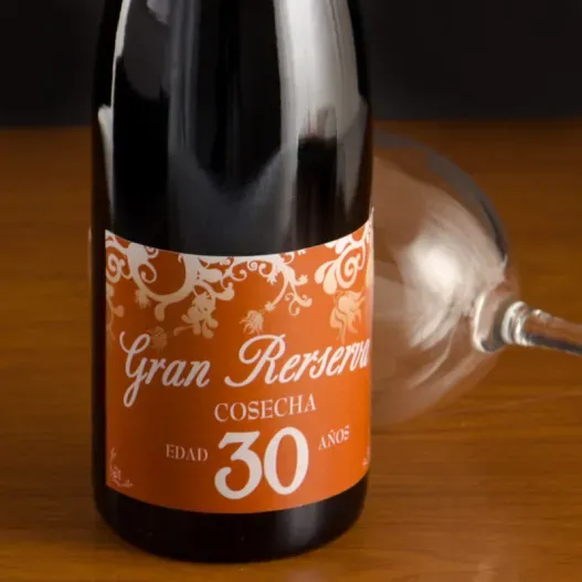 Botella de vino etiqueta 30 cumplea&ntilde;os (Foto de catálogo)