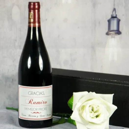 Botella de vino 'Gracias Profe' (Idea de regalo original)