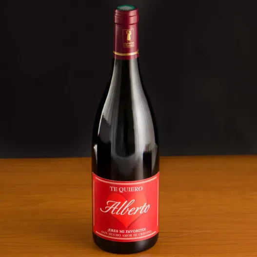 Botella de vino "Mi favorito" (Vista alternativa)