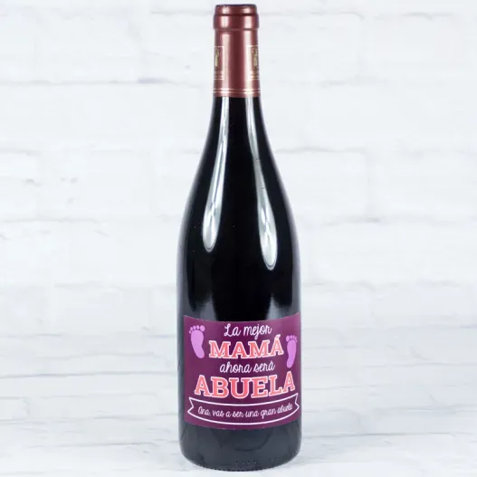 Botella de vino para abuela personalizada (Vista alternativa)
