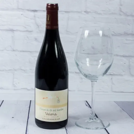 Botella de vino para bautizos personalizada (Vista alternativa)
