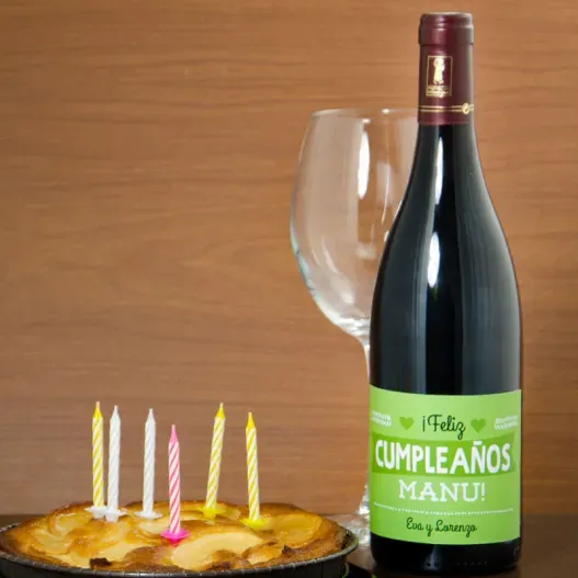 Botella de vino para cumplea&ntilde;os personalizada (Vista alternativa)