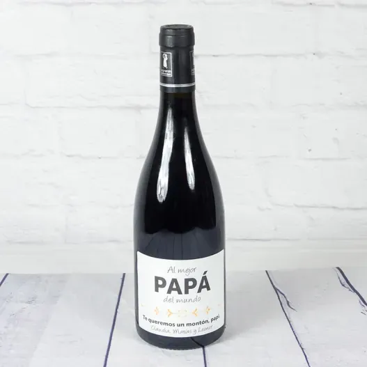Botella de vino personalizada al mejor Pap&aacute; (Foto de catálogo)