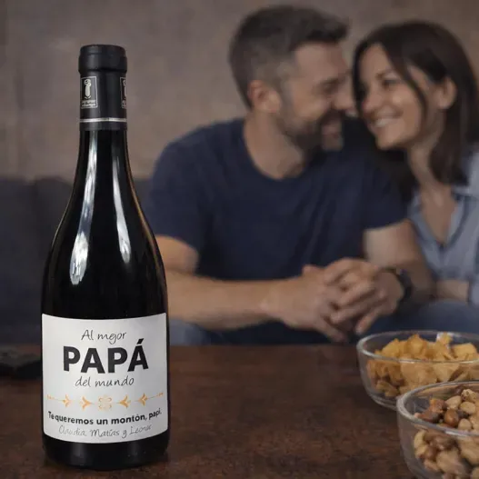 Botella de vino personalizada al mejor Pap&aacute; (Vista alternativa)