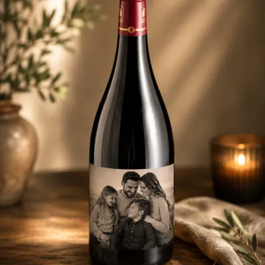 Botella de vino personalizada con foto (Vista secundaria)