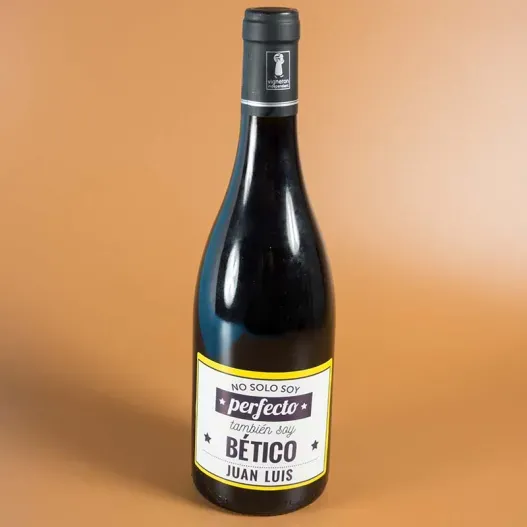 Botella de vino personalizada 'No solo soy perfecto' (Vista alternativa)