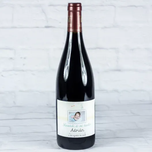 Botella de vino personalizada para bautizos (Vista alternativa)