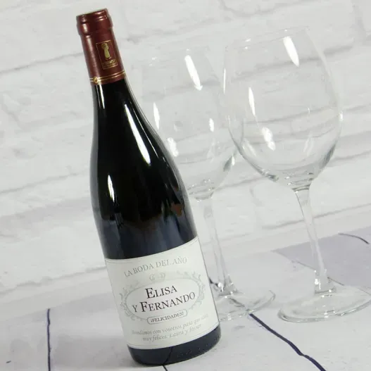 Botella de vino personalizada para Boda (Vista alternativa)
