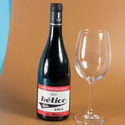 Botella de vino personalizada para futboleros (Vista alternativa)
