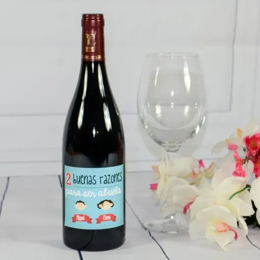 Botella de vino razones para ser abuela (Vista alternativa)