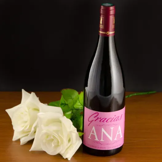 Botella de vino para mujer Gracias (Vista alternativa)