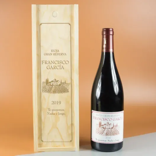 Botella de vino tradicional personalizada (Idea de regalo original)