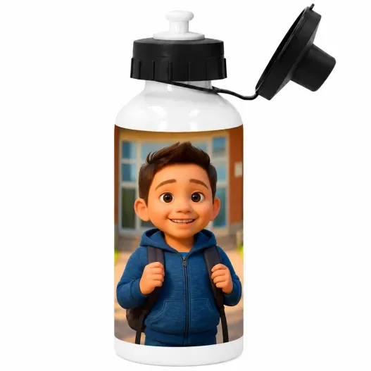 Botella infantil personalizada con retrato IA (Foto de catálogo)