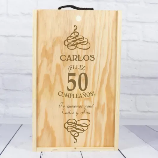 Caja botella de vino especial cumplea&ntilde;os (Idea de regalo original)