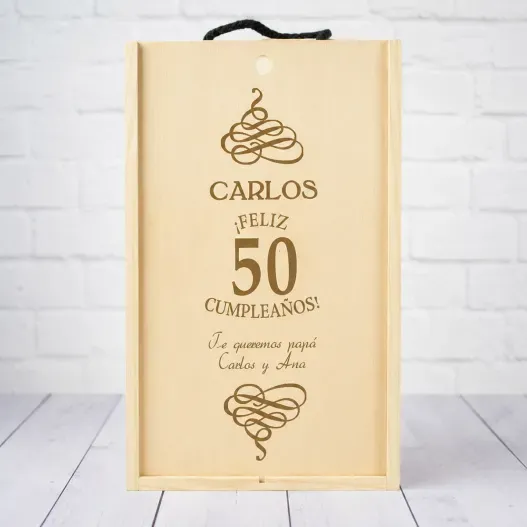 Caja botella de vino especial cumplea&ntilde;os (Idea de regalo original)