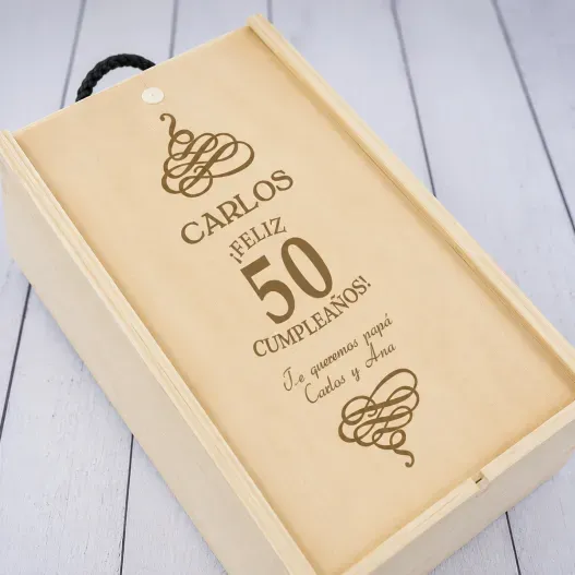 Caja botella de vino especial cumplea&ntilde;os (Vista alternativa)