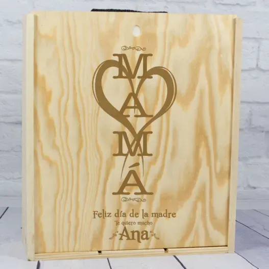Caja botella de vino MAM&Aacute; personalizada (Vista alternativa)