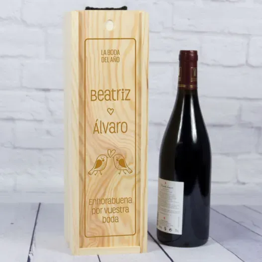 Caja botella de vino para Bodas
