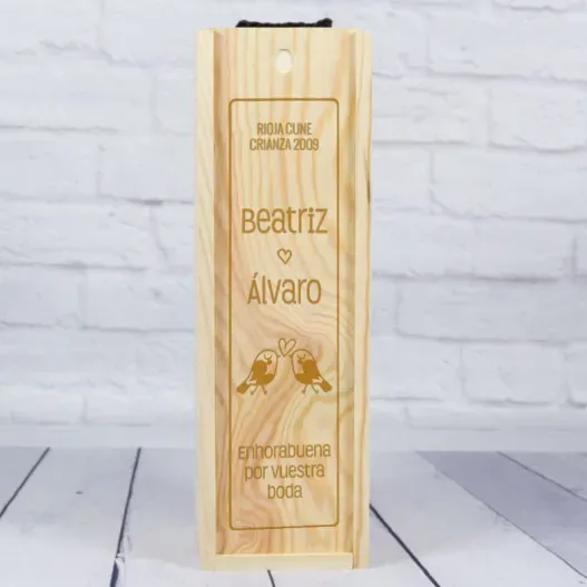 Caja botella de vino para Bodas (Idea de regalo original)