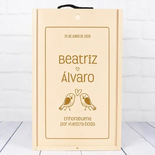 Caja botella de vino para Bodas (Detalle de presentación)