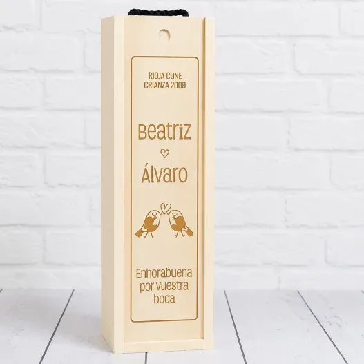 Caja botella de vino para Bodas (Idea de regalo original)