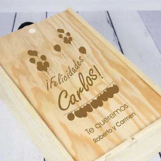 Caja botella de vino para cumplea&ntilde;os (Idea de regalo original)