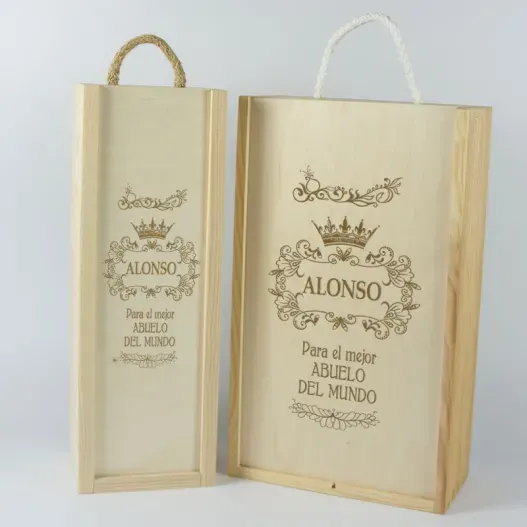 Caja botella de vino para el mejor abuelo (Vista alternativa)