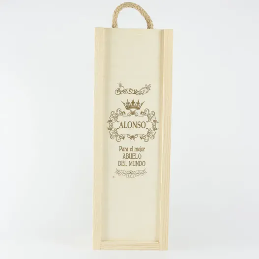 Caja botella de vino para el mejor abuelo (Idea de regalo original)