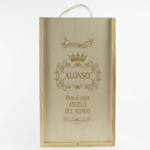 Caja botella de vino para el mejor abuelo (Foto de catálogo)