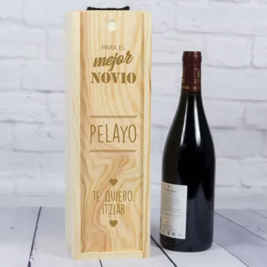 Caja botella de vino para el mejor novio (Vista alternativa)