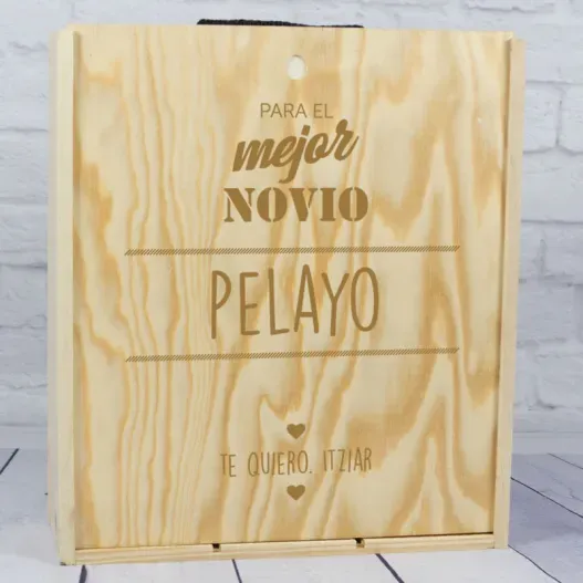 Caja botella de vino para el mejor novio (Idea de regalo original)