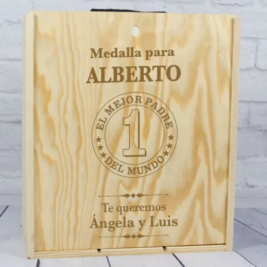 Caja botella de vino para el mejor padre (Idea de regalo original)