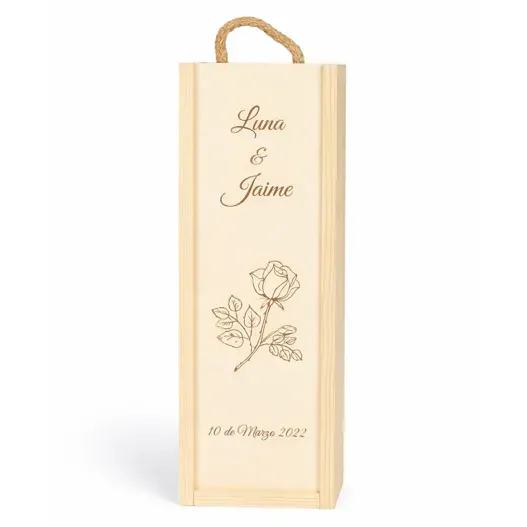 Caja botella de vino para enamorados (Opción de grabado)